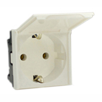 16 Amp 250V 70100x45-WDC European Schuko Outlet Receptacle with Flip Lid Cover